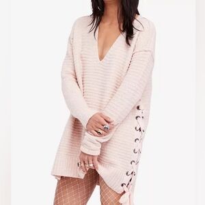 Free People HEART IT LACES SWEATER size S